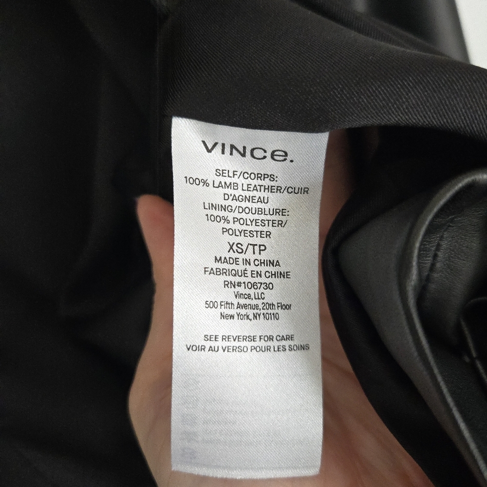 NWOT Vince Sleek Black Leather Button Blazer - Picture 5 of 5